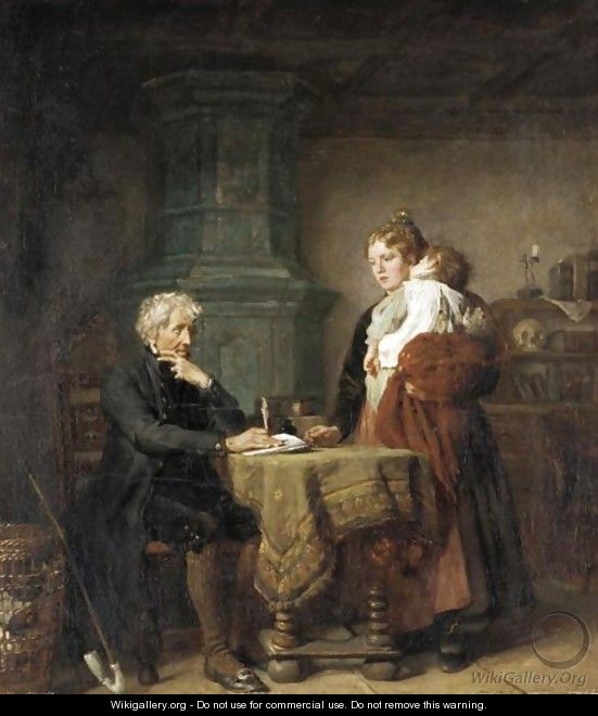 A piskijker A woman visiting the doctor in his studio, his ...